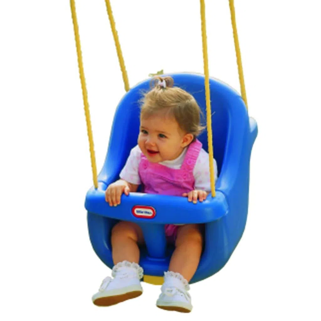 Little Tikes Seggiolino con Schienale Alto per l’Altalena dei Bambini - Cintura di Sicurezza Regolabile e Barra a T di Protezione