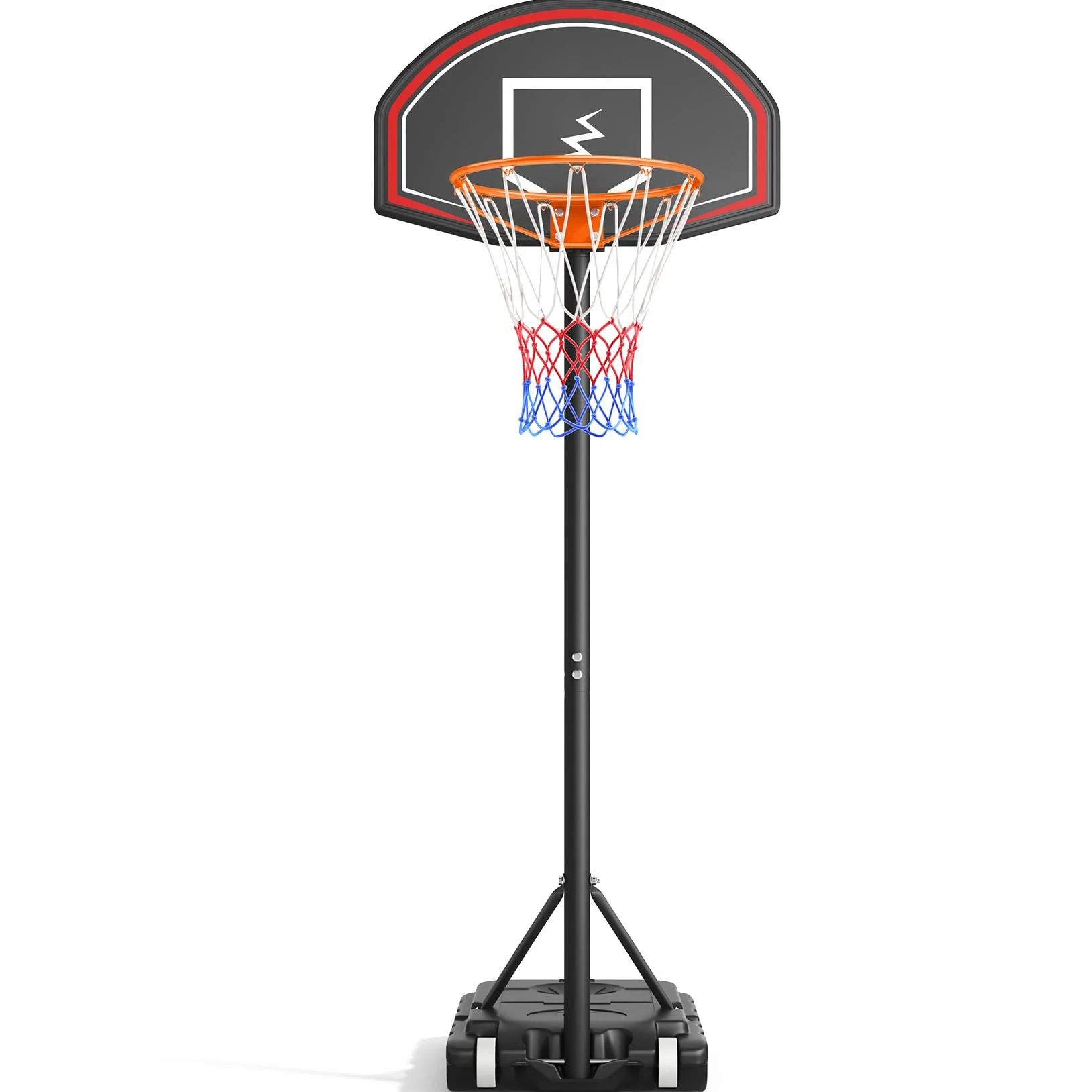 YOLEO Canestro Basket Esterno Bambini, Regolabile 160-210 cm, Canestro da Basket Net System su Ruote