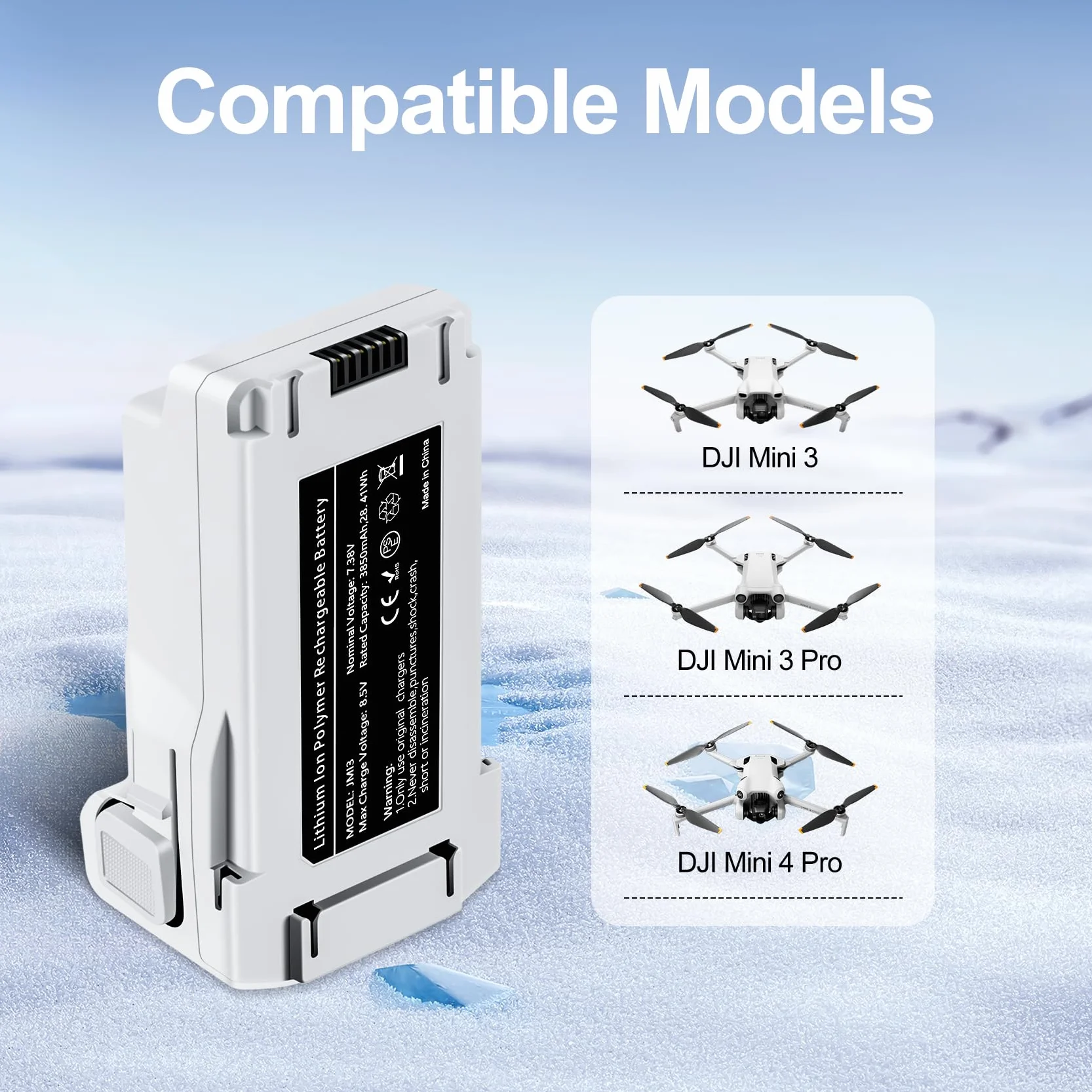 Mini 3 Serie Batteria di volo intelligente 7.38V 3850mAh 1 confezione Batteria plus Supporta fino a 51 minuti di volo Compatibile con DJI Mini 4 Pro/3 Pro/3 Drone