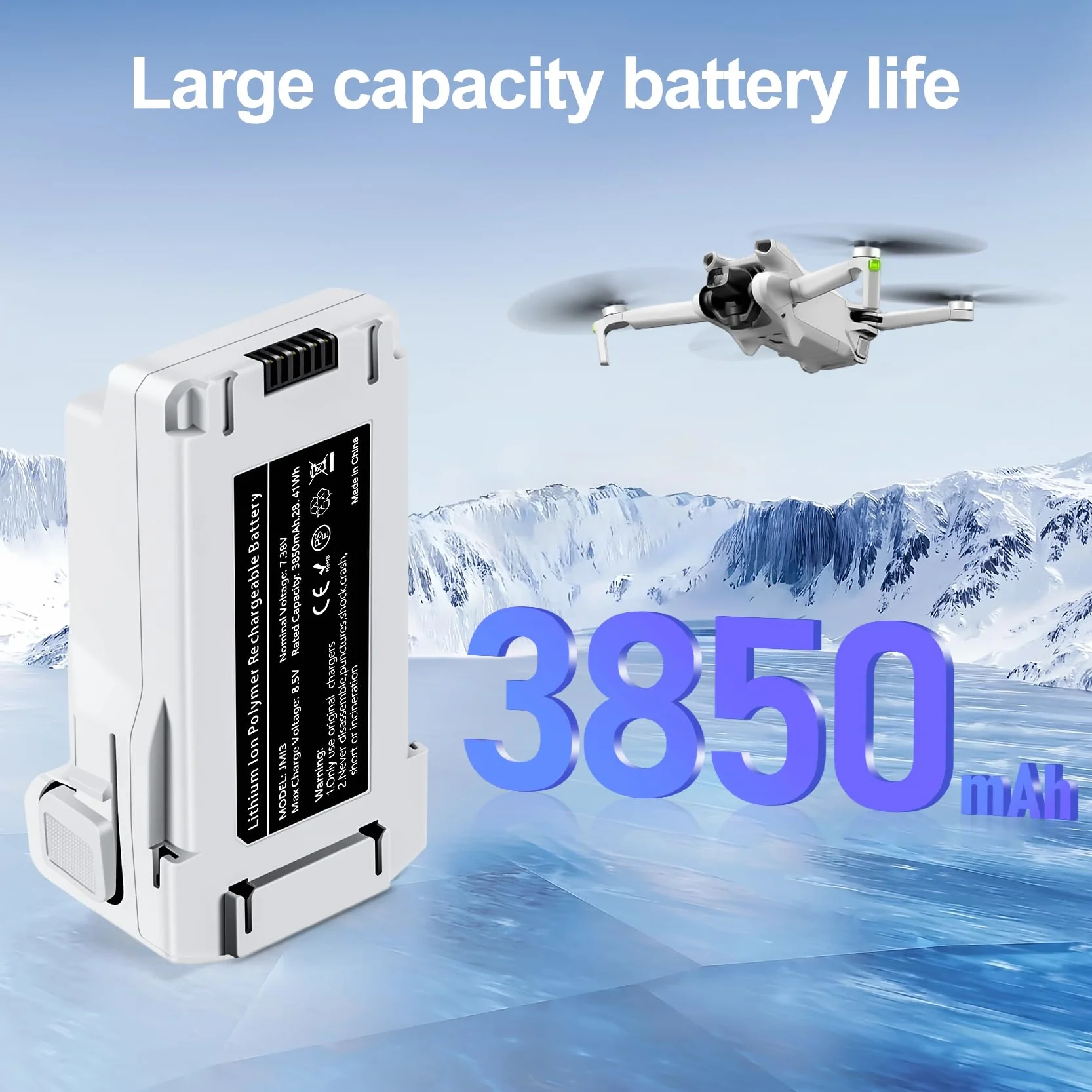 Mini 3 Serie Batteria di volo intelligente 7.38V 3850mAh 1 confezione Batteria plus Supporta fino a 51 minuti di volo Compatibile con DJI Mini 4 Pro/3 Pro/3 Drone