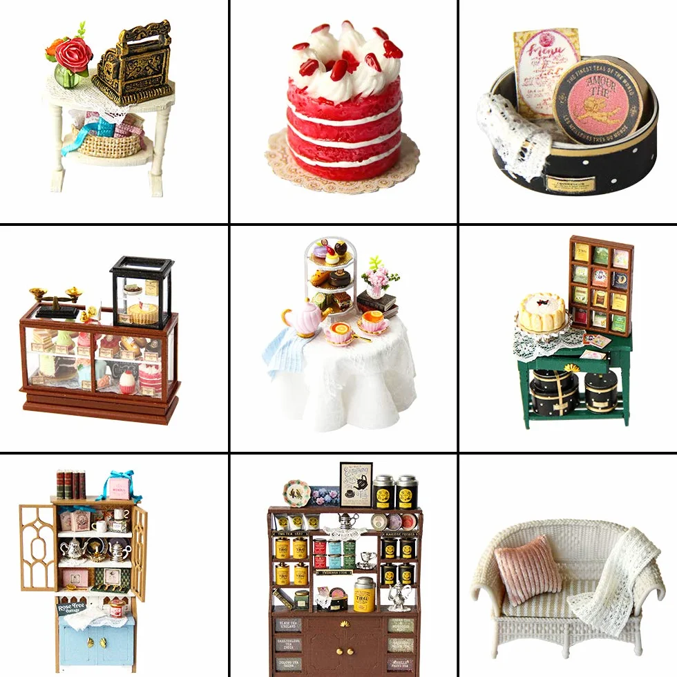 CUTEBEE Miniatura casa delle Bambole con mobili, Fai da Te Kit di Dollhouse di Legno Oltre a Prova di Polvere e Il Movimento della Musica