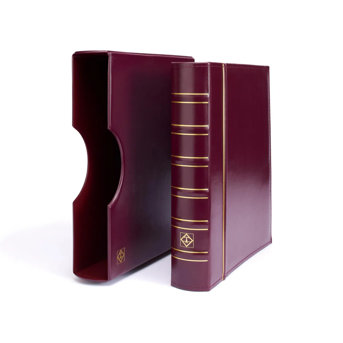Leuchtturm 300787 Album per Monete Grande - Raccoglitore ad Anelli per l'autoprogettazione in Design Classico - Incluso Astuccio - Rosso
