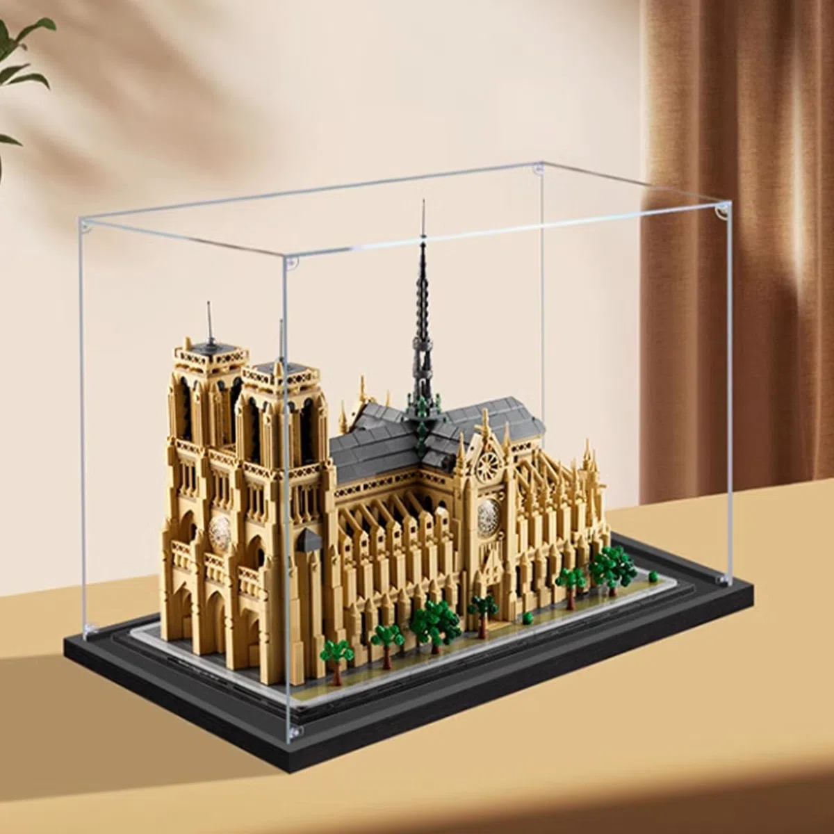 Vetrina in acrilico, progettata per il modello Lego 21061 Notre Dame de Paris, custodia antipolvere, utilizzata per proteggere il modello da collezione - (i set LEGO non sono inclusi) (nero, 2 mm)