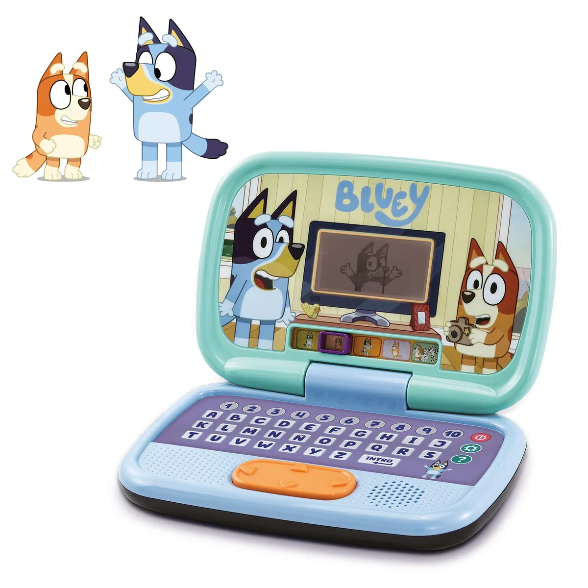 VTech - Computer attività Bluey, Computer per bambini con schermo retroilluminato, 10 attività e giochi educativi, regalo per bambini da 3 a 7 anni, contenuto spagnolo