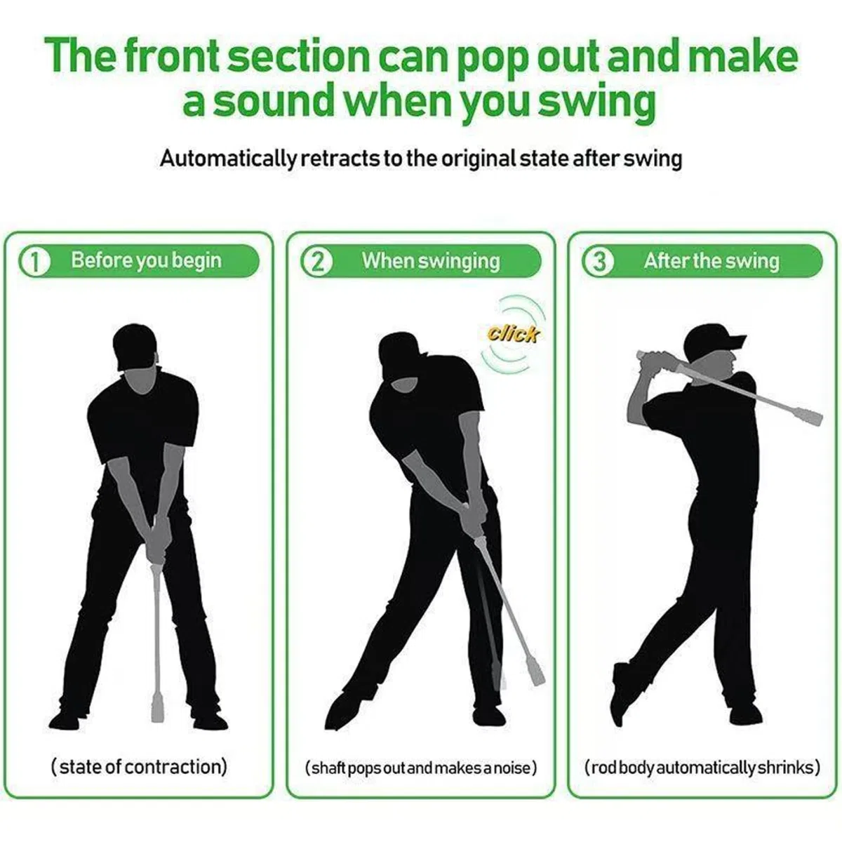 Allenatore di Swing da Golf, ausilio per Allenamento da Golf a velocità Regolabile con Suono a Doppio Impatto per Esercizi Indoor, sessioni all'aperto o Riscaldamento Pre-Round
