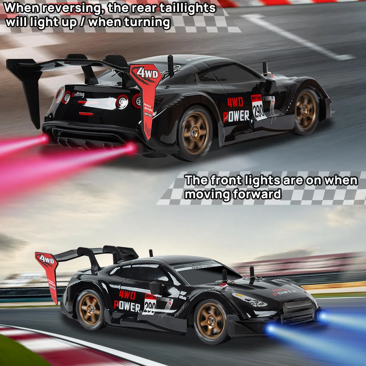 iBlivers Macchina Telecomandata de Drift, 1:14 auto telecomandate con acceleratore proporzionale e sterzo 4WD GT Drift RC Car Macchine per adulti ragazzi bambini