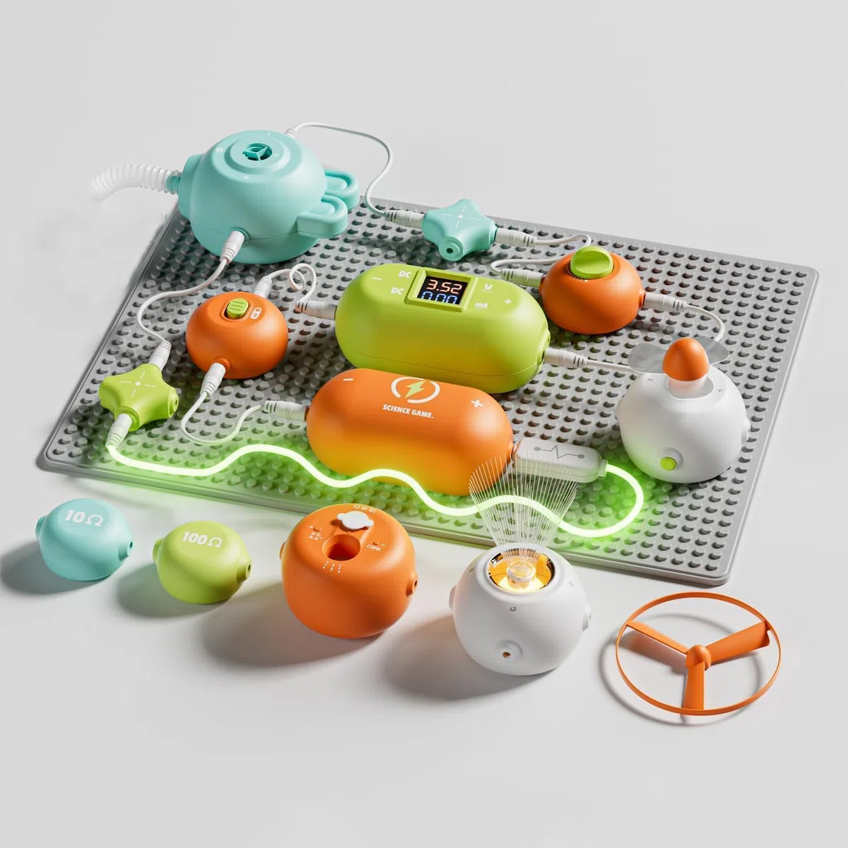 Modulo di sperimentazione per circuiti fisici, puzzle combinatorio fai da te per bambini, kit di scoperta elettronica, adatto per comuni basette elettroniche, dai 3 anni in su