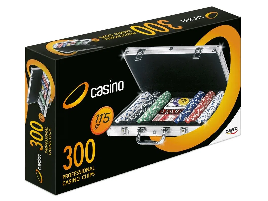 Cayro - Valigetta Chip Poker - 300 Chip Professionale - Giochi Scommetti - Casinò - Carte Poker - Partita con amici e famiglia