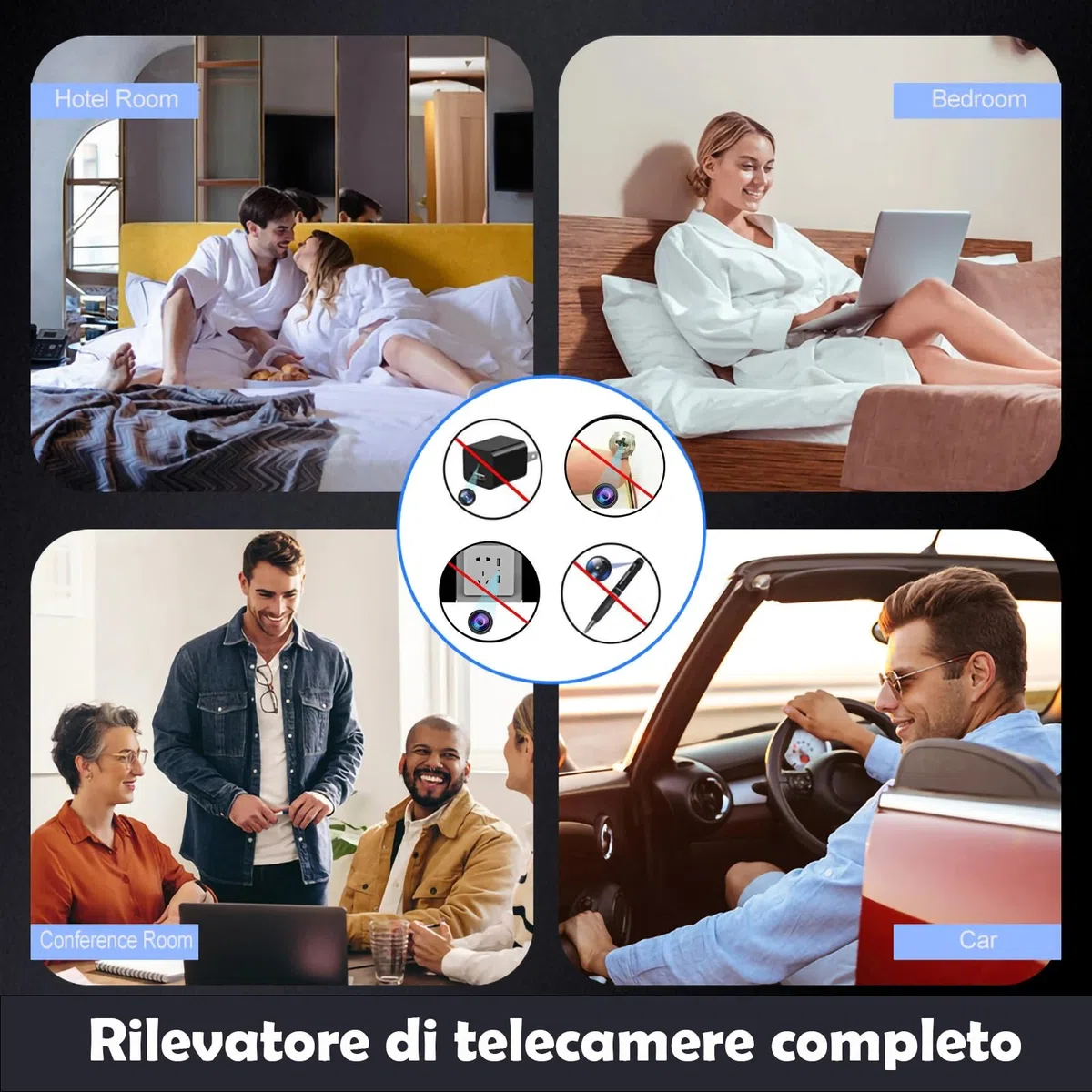 Rilevatore Telecamere Nascoste NUOVA GENERAZIONE, Laser a Infrarossi e Filtro Polarizzato - Scansione 2-in-1 per Micro Spy, WiFi, Pinhole - Batteria Ricaricabile - Tascabile e Facile da Usare