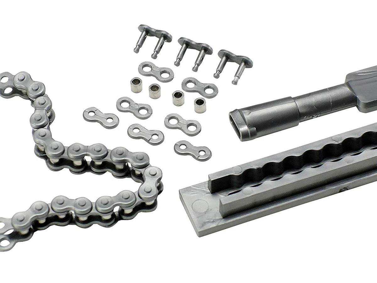 TAMIYA 12674 12674-1:6 - Catena per Moto (Maglia Singola) AF.Tw, modellismo, Fai da Te, Hobby, incollaggio, Accessori, Pezzo di Ricambio, Argento