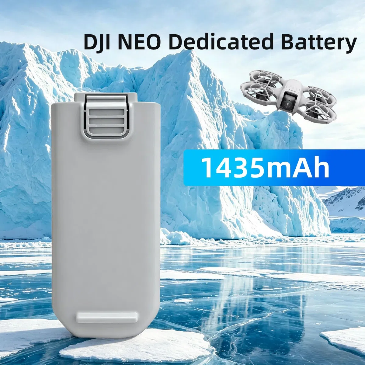 Confezione da 2 batterie DJI Neo da 1435 mAh, batteria agli ioni di litio di ricambio intelligente, 18 minuti di volo, compatibile con drone DJI Neo