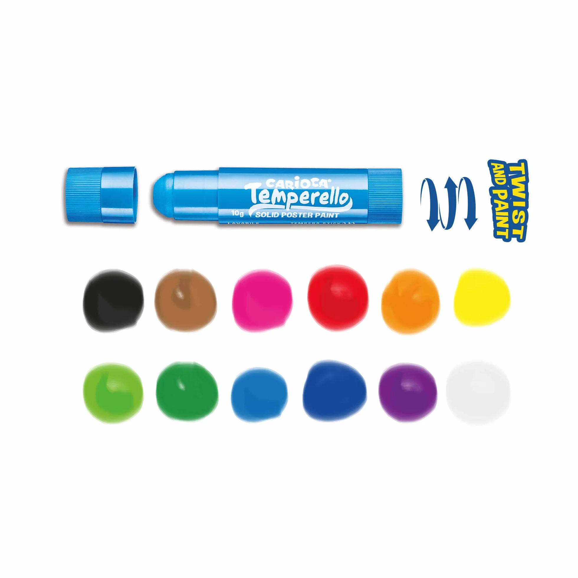 Carioca Temperello School Box - Set da 96 Tempere Solide in Stick, Colori Assortiti Brillanti e Coprenti