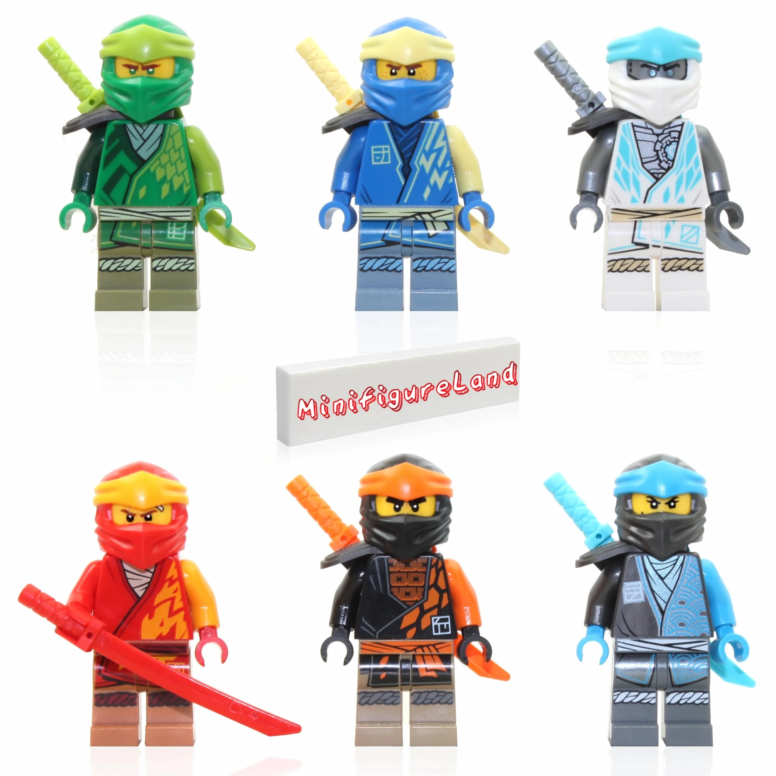 LEGO NINJAGO Core Minifigure Combo Pack - Lloyd, Jay, Kai, Cole, Zane, NYA (with Weapons)