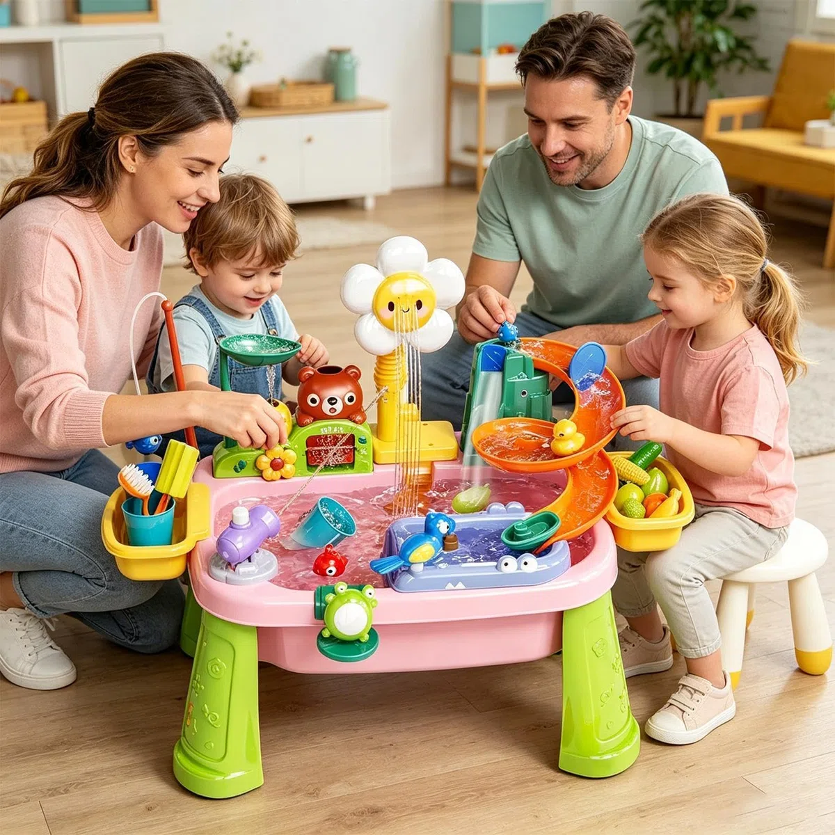 Tavolo Giochi d'Acqua - Giochi Piscina Elettrici Divertenti Educativi,Tavolo Acquatico Con Lavello Cucina,Adatto A Bimbi E Bimbe, Interno Ed Esterno, Casa Giardino Spiaggia Piscina