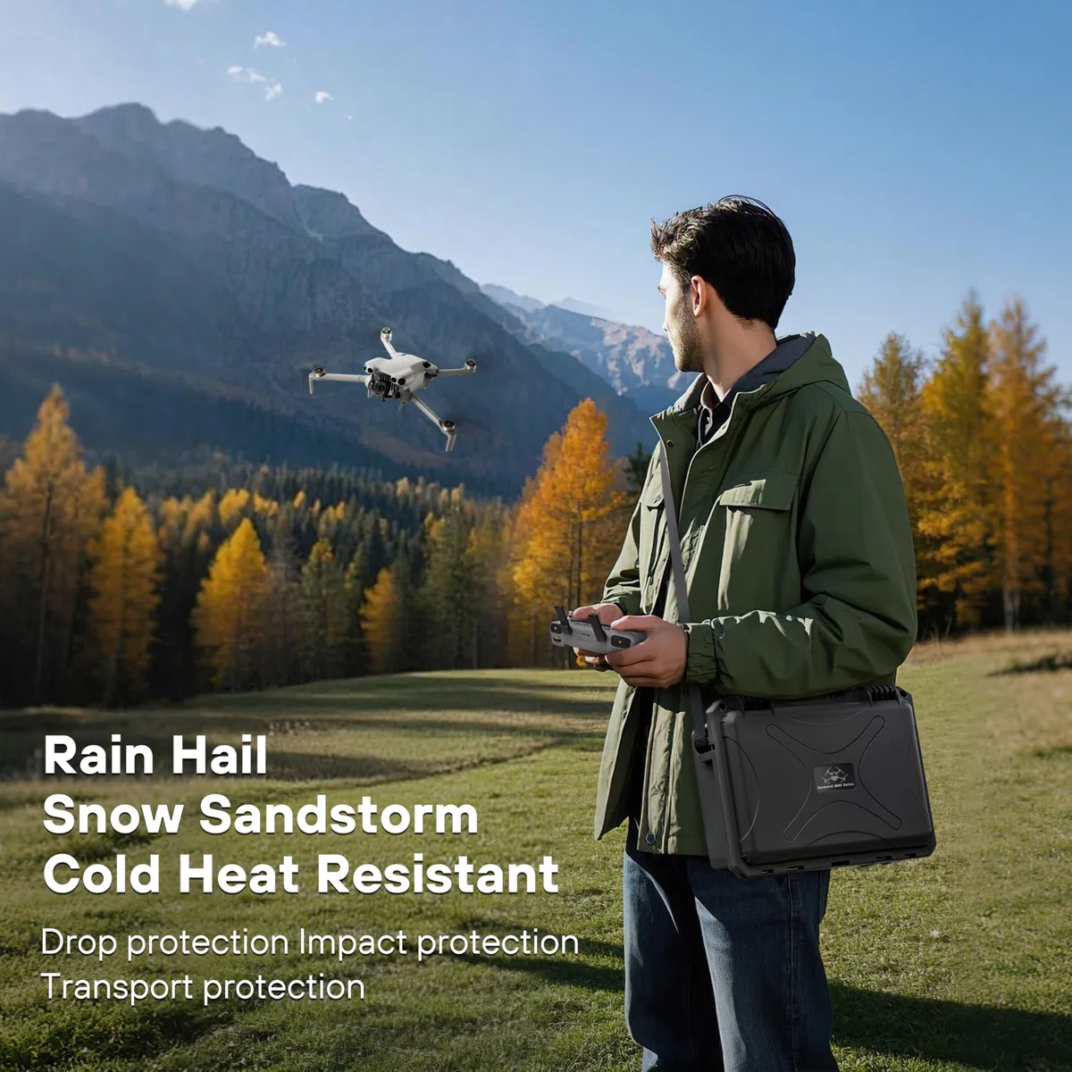STARTRC Mini 5 Pro Custodia, impermeabile custodia rigida per DJI Mini 5 Pro Fly More Combo accessori controller per DJI RC 2/RC-N3, 7 batterie e hub caricabatterie [Solo valigia]