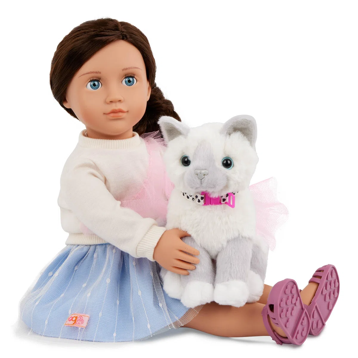Our Generation - Mindy e Pepper - Set di bambole e gatti da 46 cm - Animale di peluche gattino - Accessori per letti e cure per animali domestici - Giocattolo per bambini dai 3 anni in su