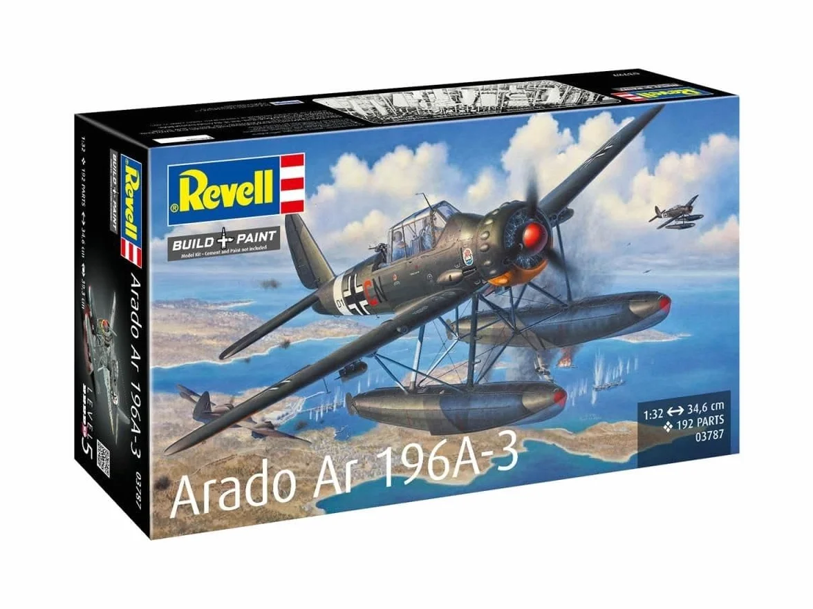 Revell 03787 Arado Ar196A-3 - Modellino in plastica non verniciata, scala 1:32
