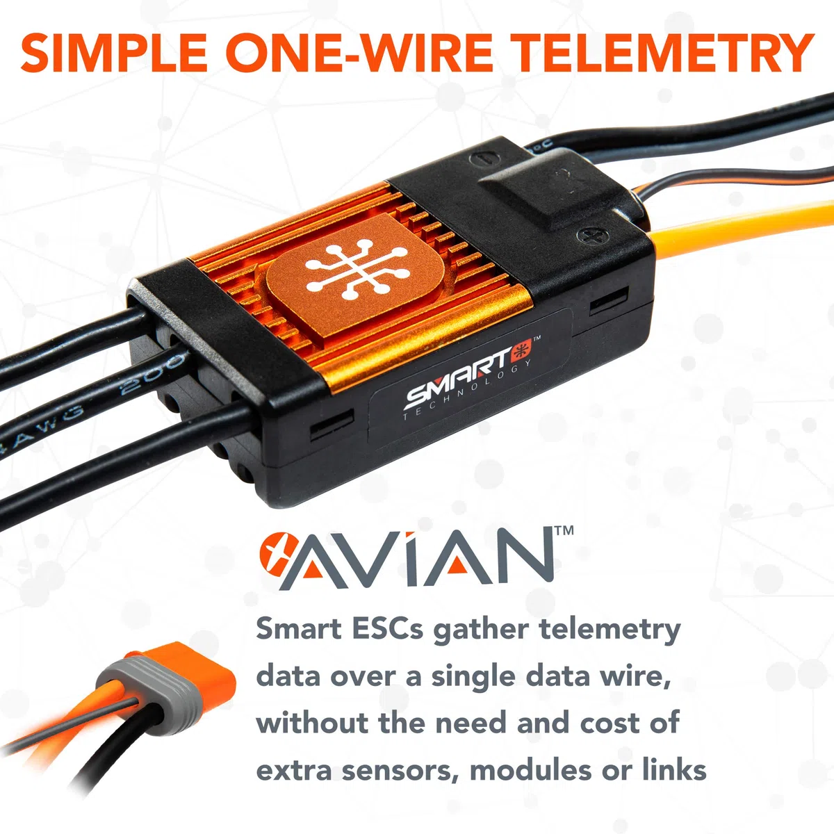 Spektrum Avian 60 Amp Brushless Smart ESC, 3S-6S, SPMXAE1060 Accessori, Multicolore