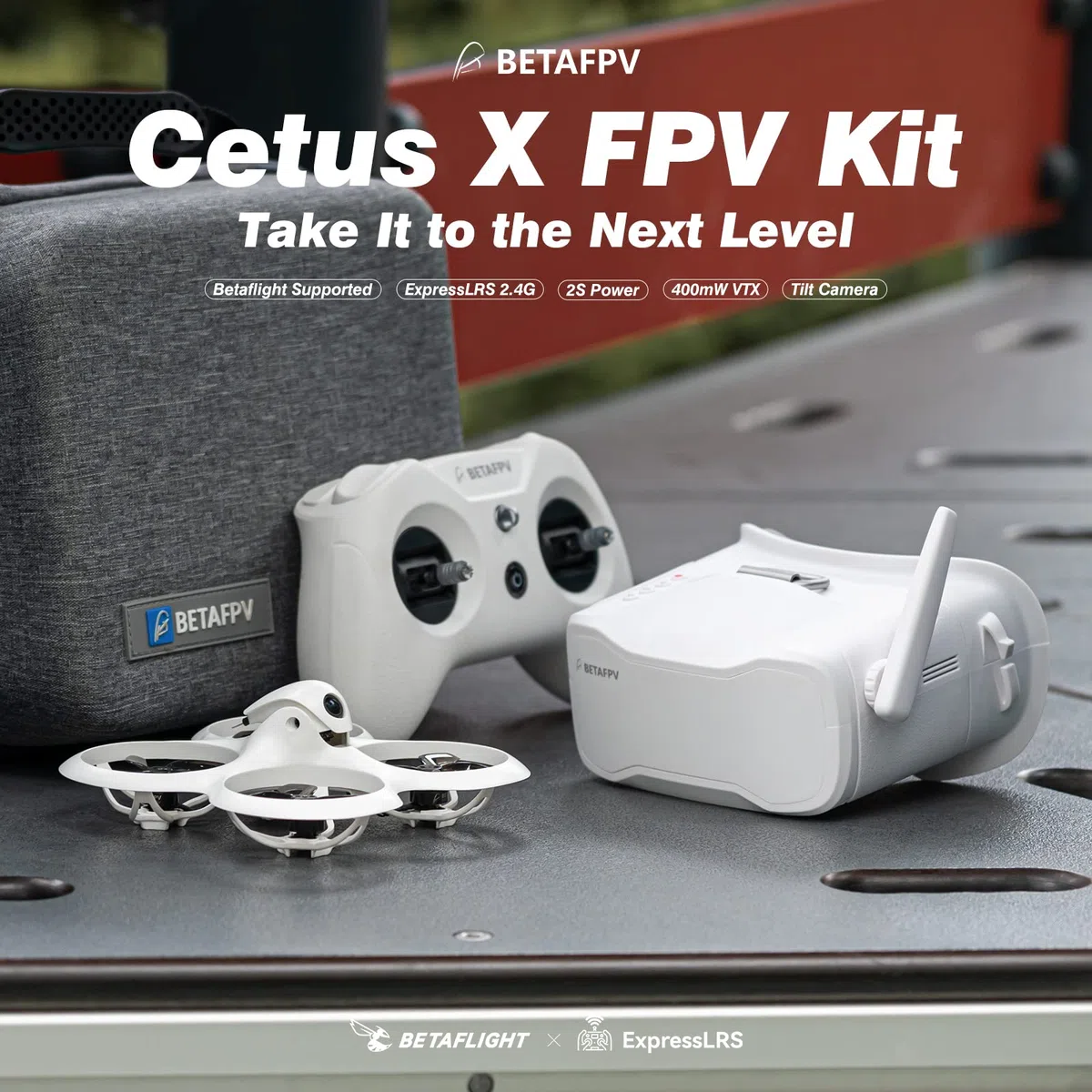 BETAFPV ELRS Cetus X FPV Drone Kit with LiteRadio 3 Radio Transmitter VR03 FPV Goggles with DVR Recording Betaflight Supported 2S Power Advanced RTF Kit for FPV Beginners to Fly Faster Further