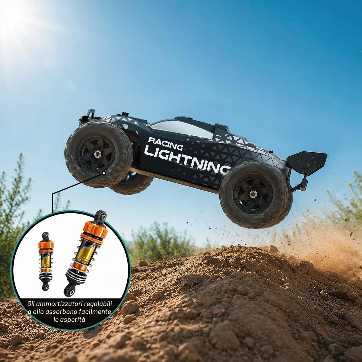 Macchina Telecomandata Brushless 1:18 4WD 52 km/h per Adulti e Bambini da 10 Anni, Auto RC Fuoristrada con Trasmissione Interamente in Metallo, Ammortizzatori ad Olio, 2 Batterie e 2 Carrozzerie