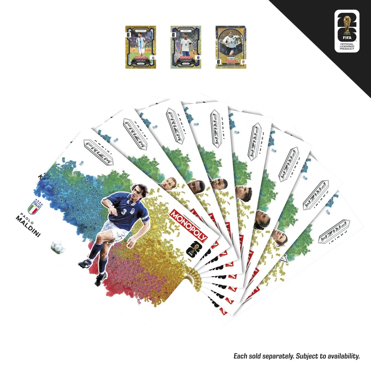 Monopoly Panini Prizm: FIFA World Cup I Gioco da tavolo a tema calcio con carte collezionabili Monopoly Panini Prizm FIFA World Cup 2026 I Dagli 8 anni in su - Versione italiana