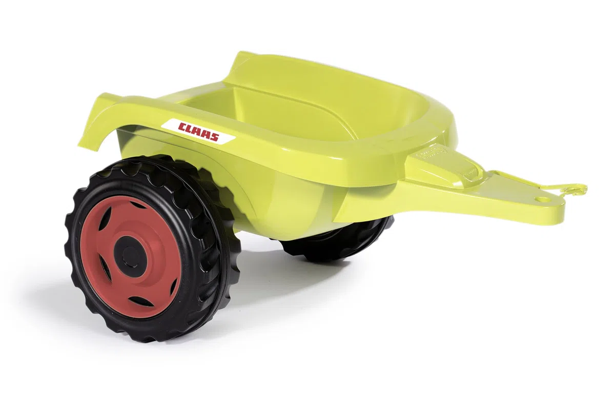 Smoby - Trattore Claas Farmer XL + Rimorchio - Trattore a pedali per bambini - Sedile regolabile - Volante con clacson - Cofano apribile - Dai 3 anni - Prodotto in Francia