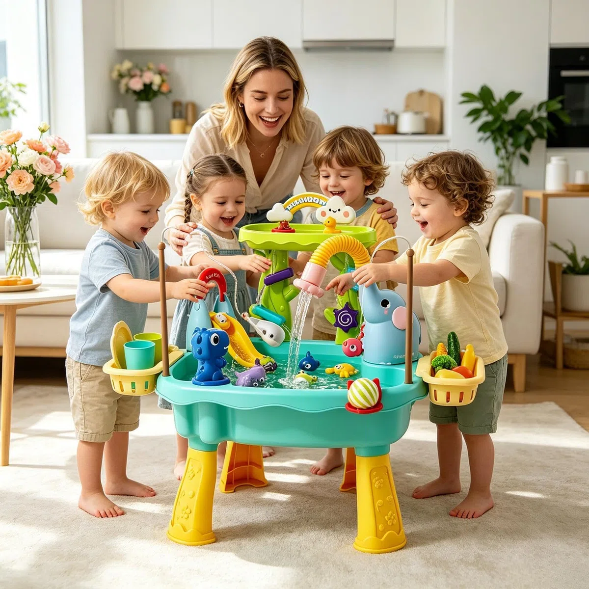 Générique Tavolo ad acqua, gioco da pesca, design elefante, giocattoli estivi, tavolo da sabbia e acqua per giovani, ideale per giardino, spiaggia, , asilo, estate, patio, campeggio, interni