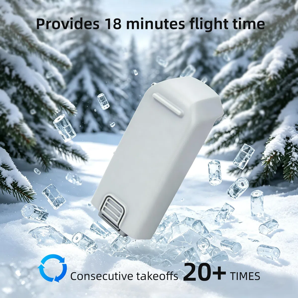 Confezione da 2 batterie DJI Neo da 1435 mAh, batteria agli ioni di litio di ricambio intelligente, 18 minuti di volo, compatibile con drone DJI Neo
