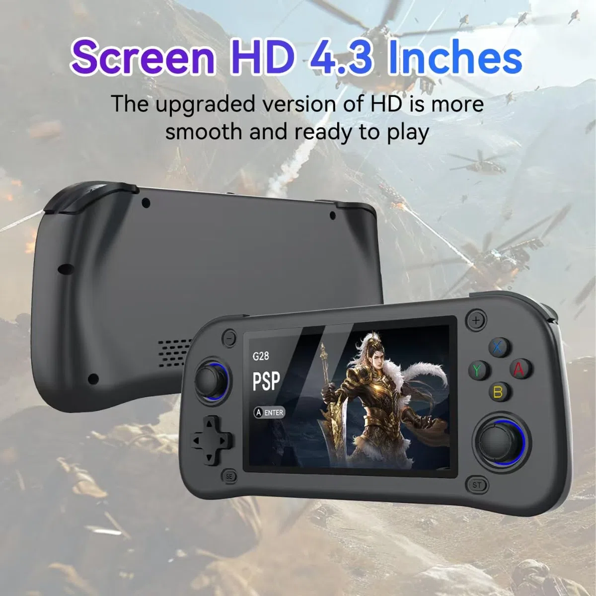 Nuova console da gioco portatile, 128 GB di memoria interna con 20.000 giochi, sistema Linux, console portatile per videogiochi, schermo IPS da 4,3 pollici, oltre 30 emulatori e sistema Linux (bianco