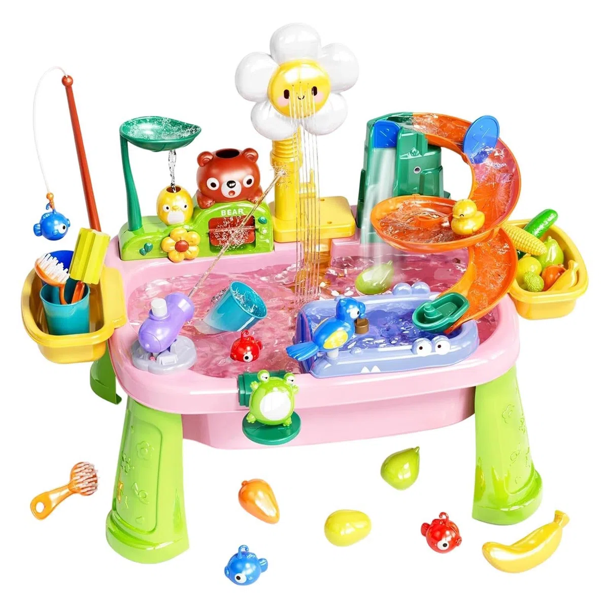 Tavolo Giochi d'Acqua - Giochi Piscina Elettrici Divertenti Educativi,Tavolo Acquatico Con Lavello Cucina,Adatto A Bimbi E Bimbe, Interno Ed Esterno, Casa Giardino Spiaggia Piscina