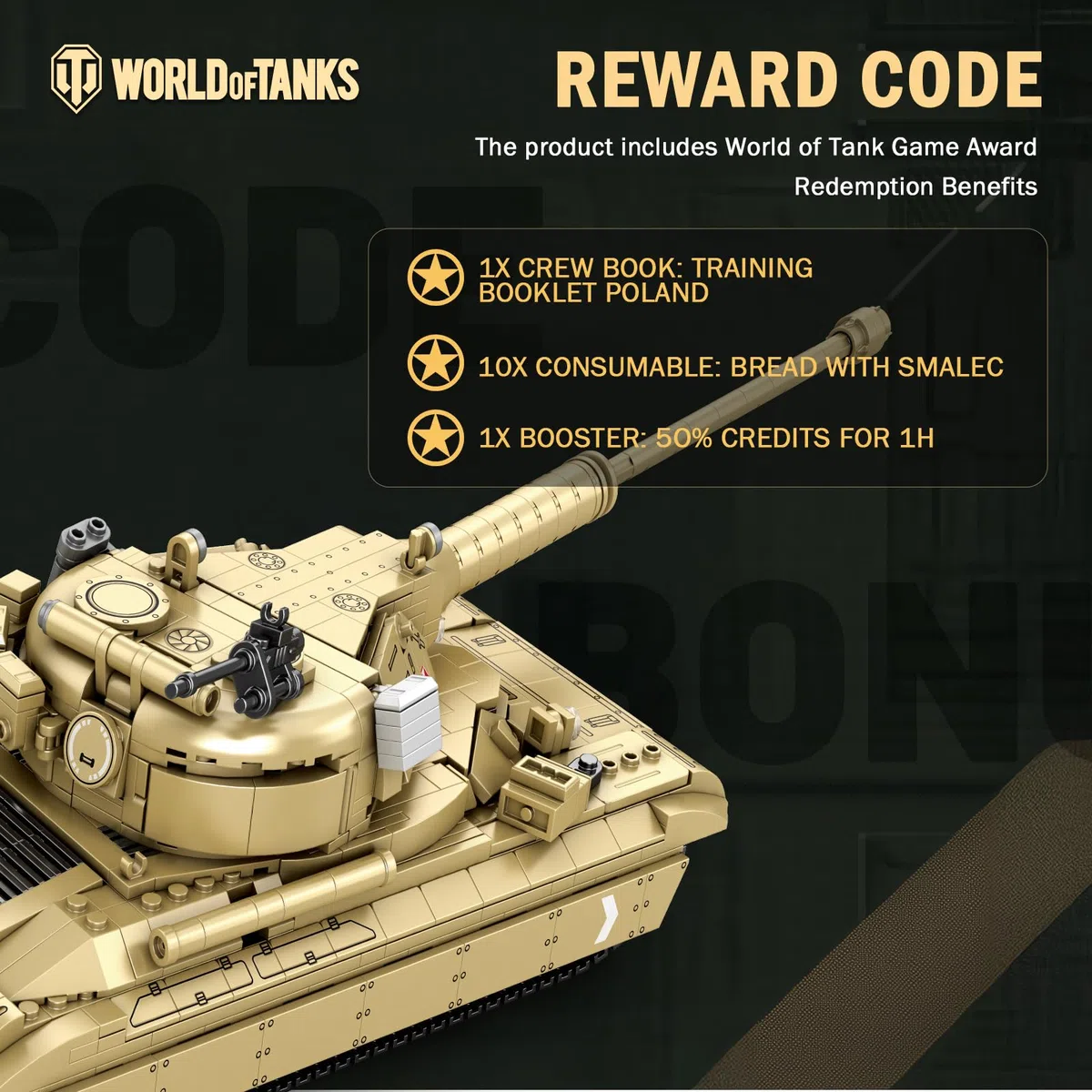 Reobrix 60TP Tank (77036) - Set da collezione con licenza ufficiale da 1128 pezzi, in scala 1:28, per appassionati di militari, adulti e ragazzi