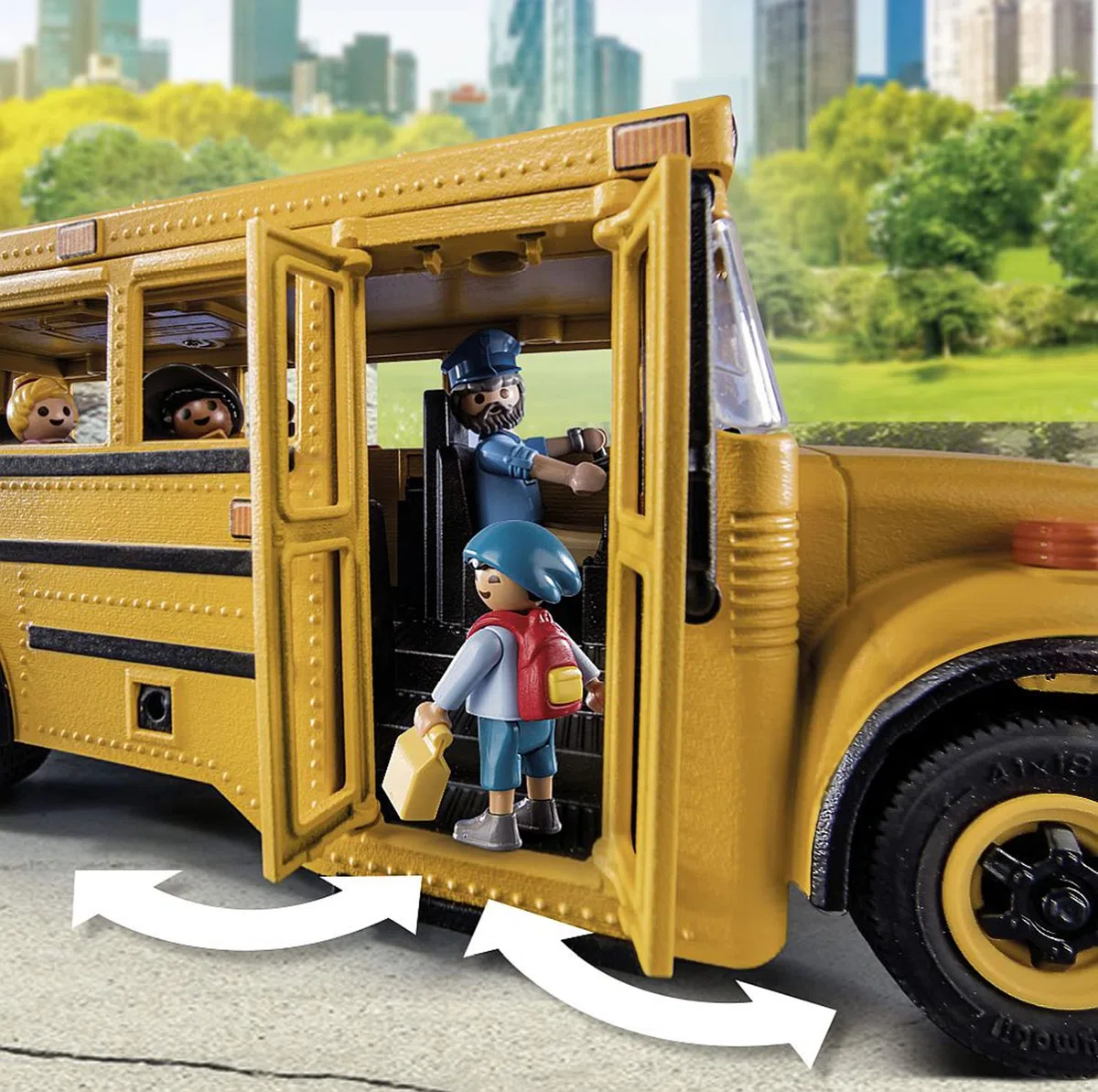 PLAYMOBIL City Life 71094 US School Bus, Autobus Giocattolo con Luce Lampeggiante, Giocattoli per Bambini a Partire dai 4 Anni