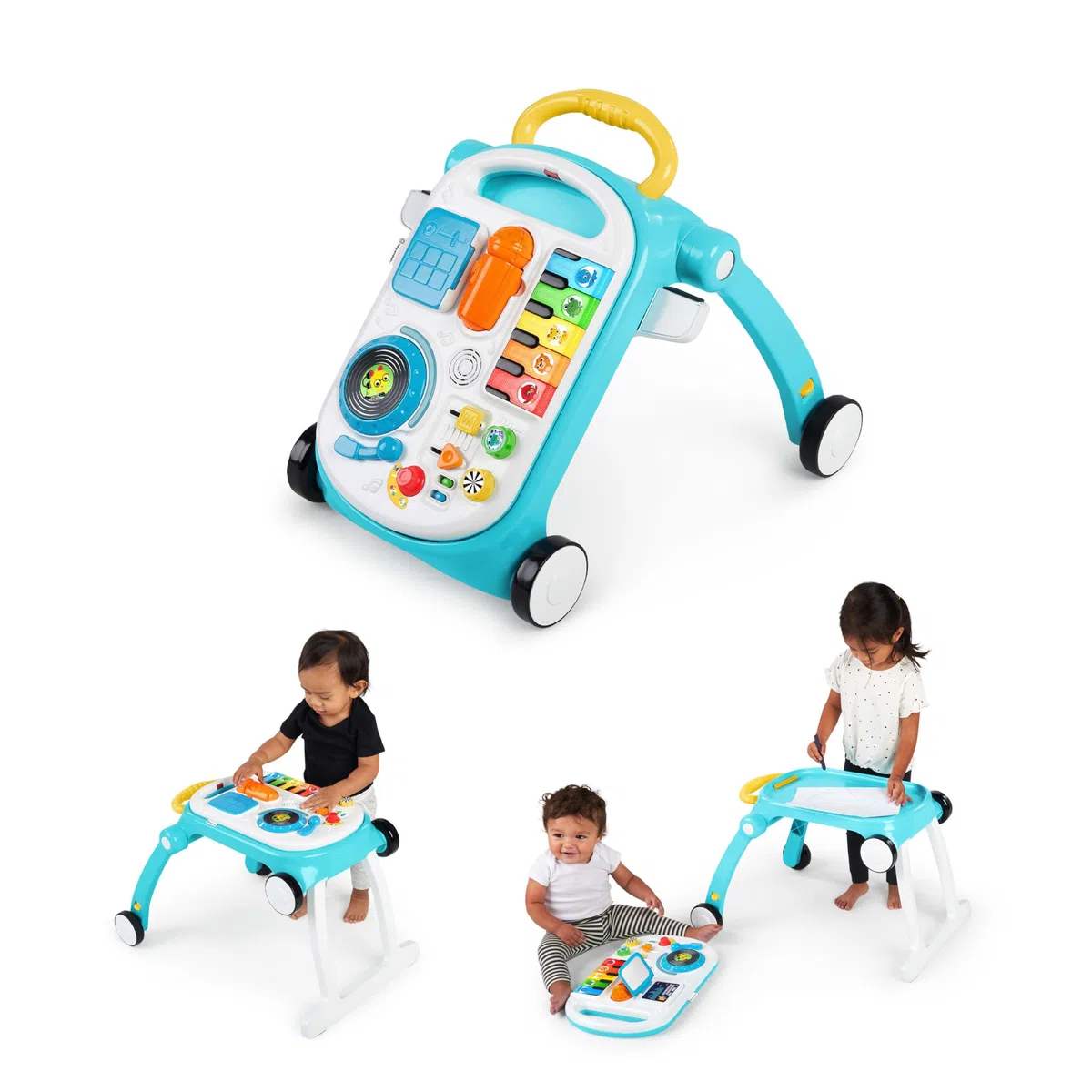 Baby Einstein, Girello e Tavolo Attività, Primi Passi, 4 in 1 Mix 'N Roll, Giocattolo Musicale per L'apprendimento, 100+ Suoni, Colori e Animali, Sviluppo Motorio, da 6 Mesi+