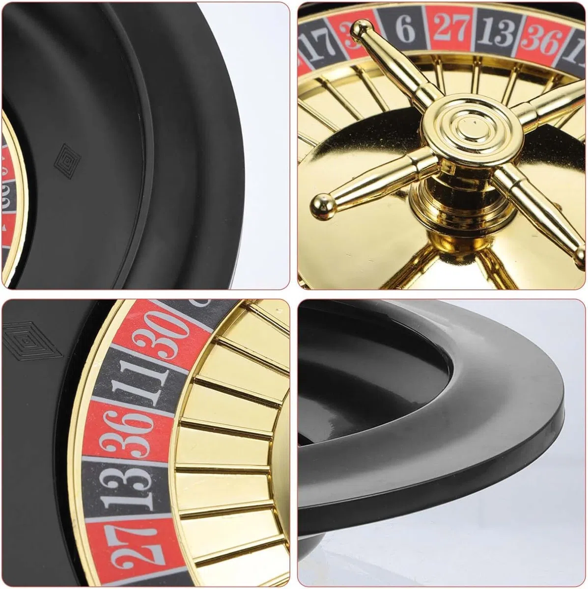 Ruota della Roulette in Legno Portatile - Gioco da Tavolo Casino Set Solido di Intrattenimento per Tempo Libero, 001