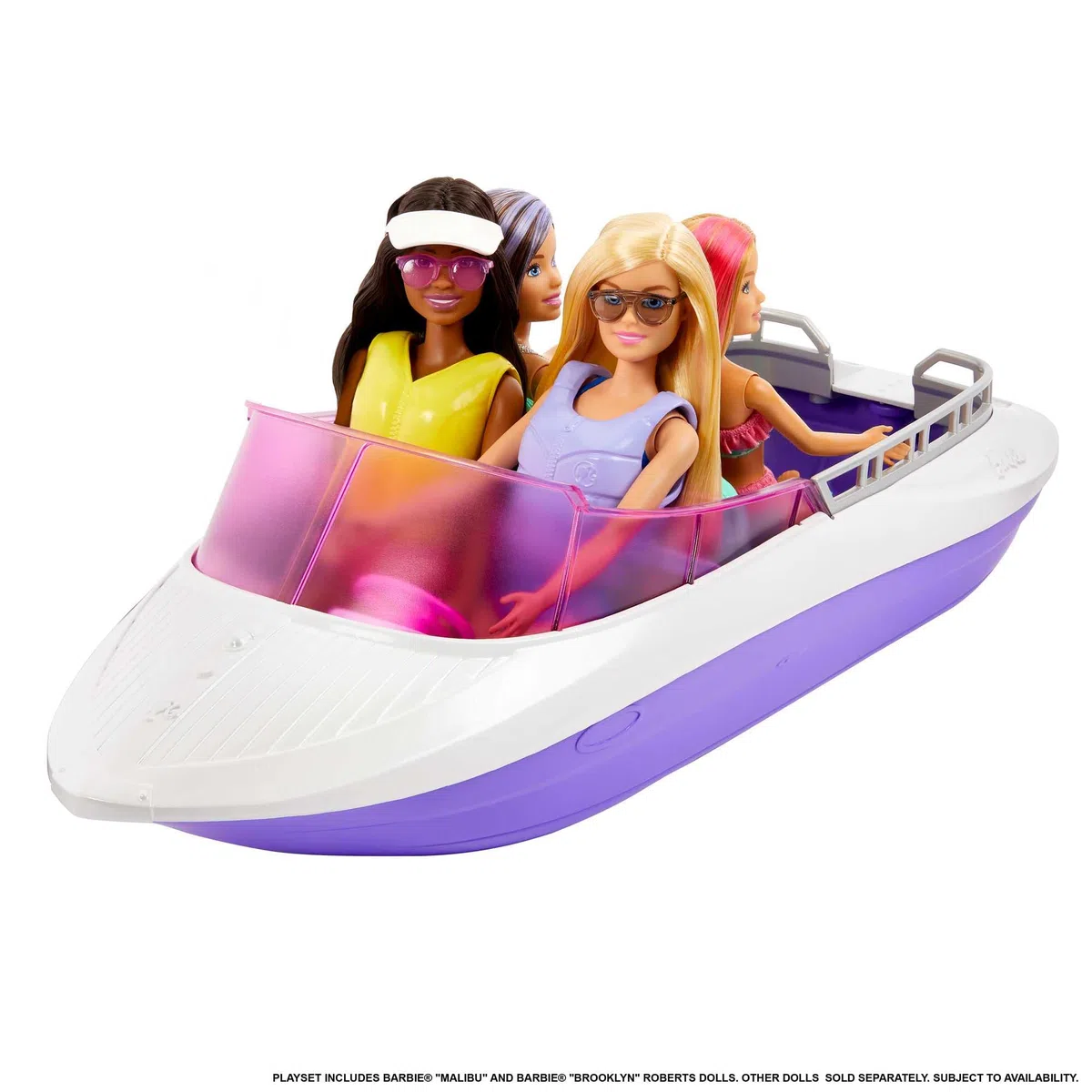 Barbie - Sirene playset con 2 barca galleggiante da 46 cm con fondo trasparente e accessori, Giocattolo per Bambini 3+ Anni, HHG60