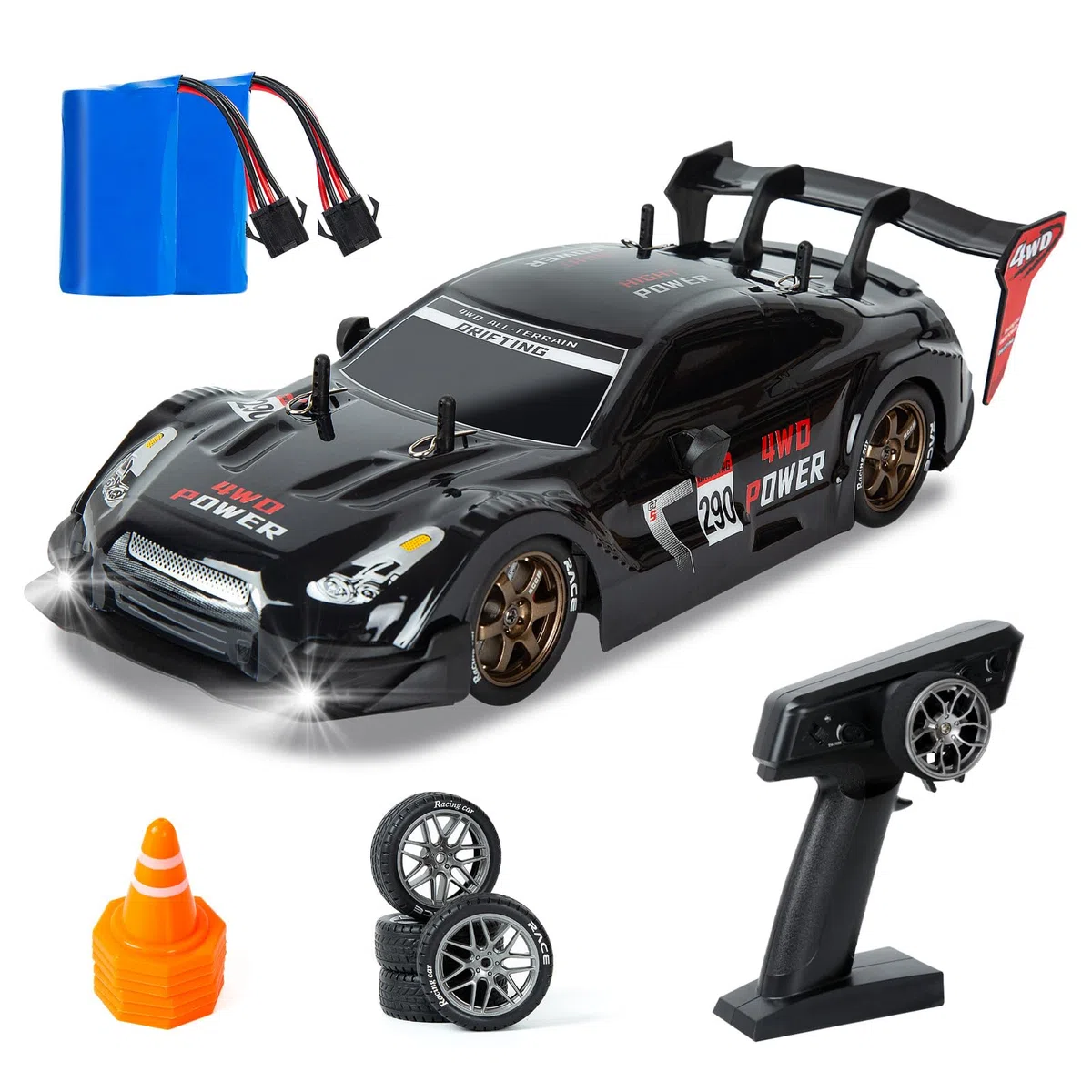 iBlivers Macchina Telecomandata de Drift, 1:14 auto telecomandate con acceleratore proporzionale e sterzo 4WD GT Drift RC Car Macchine per adulti ragazzi bambini