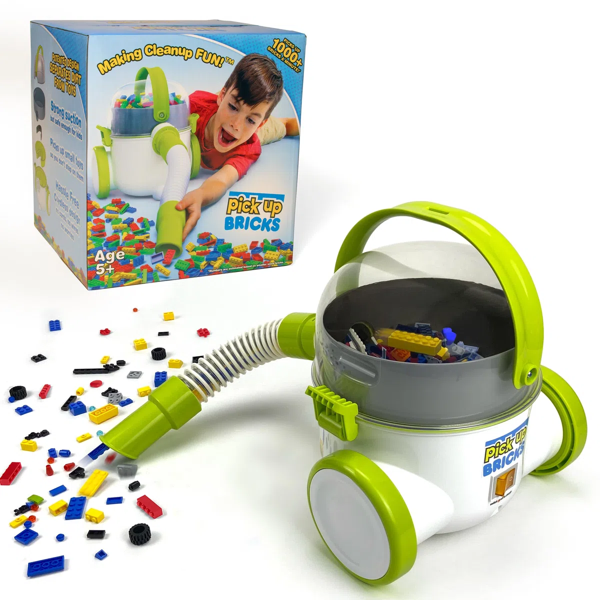 Pick Up Bricks Giocattolo Cleanup Aspirapolvere per bambini, funziona con pietre LEGO, LOL Doll Acc. & altro, ragazzi e ragazze dai 4 ai 9 anni