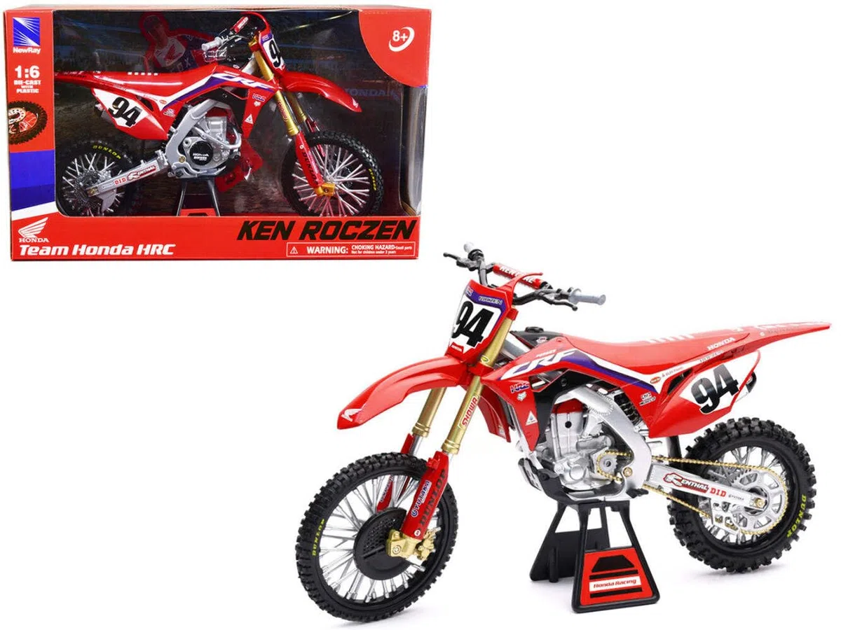New Ray - Moto Honda CRF 450 K. Roczen 1/6° - Riproduzione di veicoli in miniatura a scala per bambini