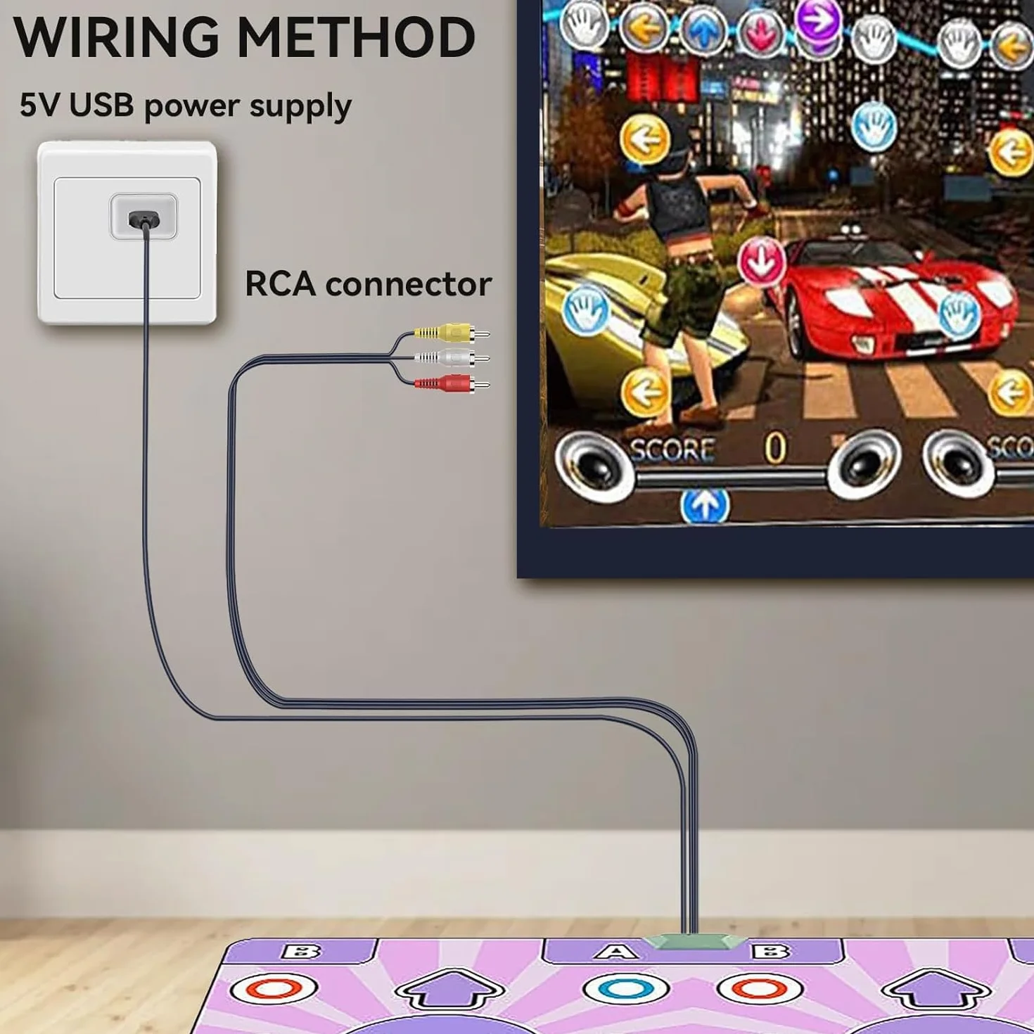 Tappeto da ballo, tappeto da ballo per bambina, tappeto da ballo elettronico con 2 controller di gioco, macchina ricreativa arcade, Arcade1up, Play Hit, tappeto musicale, 100 canzoni e 65 giochi