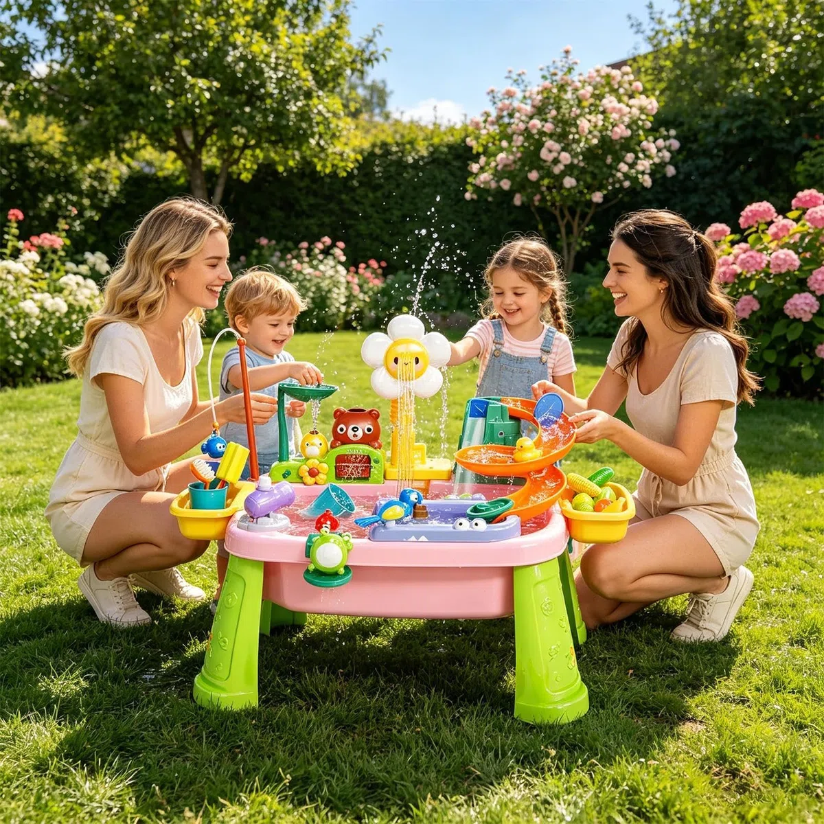 Tavolo Giochi d'Acqua - Giochi Piscina Elettrici Divertenti Educativi,Tavolo Acquatico Con Lavello Cucina,Adatto A Bimbi E Bimbe, Interno Ed Esterno, Casa Giardino Spiaggia Piscina