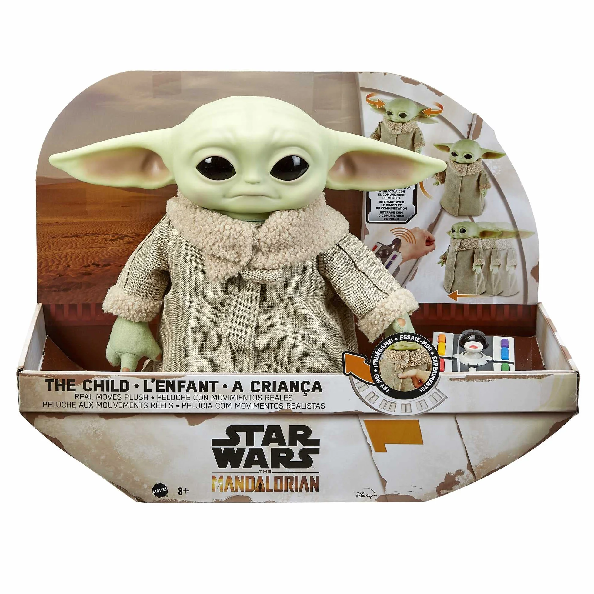 Mattel Star Wars The Mandalorian - Peluche The Child Animato Radiocomandato, personaggio di Baby Yoda della serie tv da collezione, alto 28 cm con suoni e movimenti, 3+ anni, GWD87
