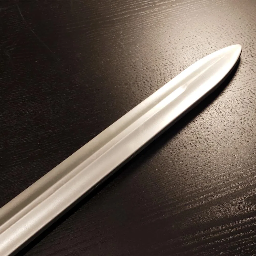 LOOYAR Middle Ages Medieval PU Foam Two Handed Sword Toy Great Sword Weapon Toy for Knight Soldier Warrior Costume Battle Play Halloween Cosplay LARP Silver?