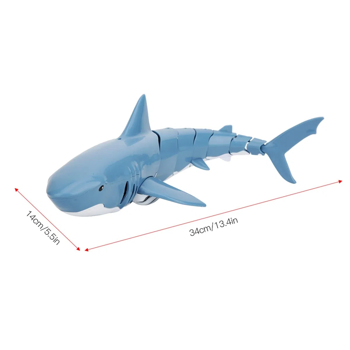 Alomejor 1:18 RC Squalo per Giocattoli da Piscina, Alta Simulazione 2.4G Giocattolo per Barca di Squalo Telecomando USB Ricaricabile Impermeabile Giocattolo per Barca di Pesce per Il dei