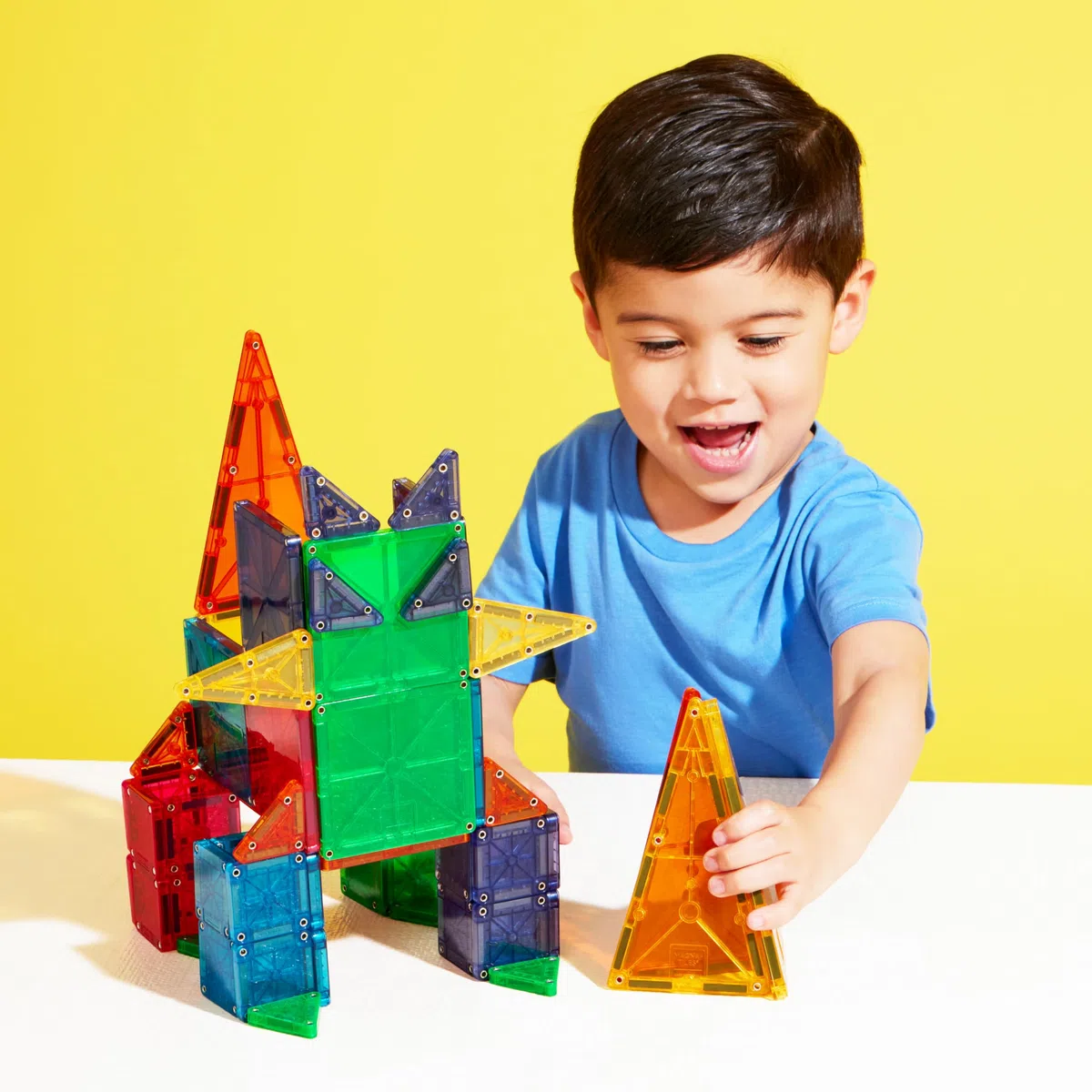 MAGNA-TILES Combo - Set di costruzione magnetica, 62 pezzi, il marchio originale di costruzione magnetica