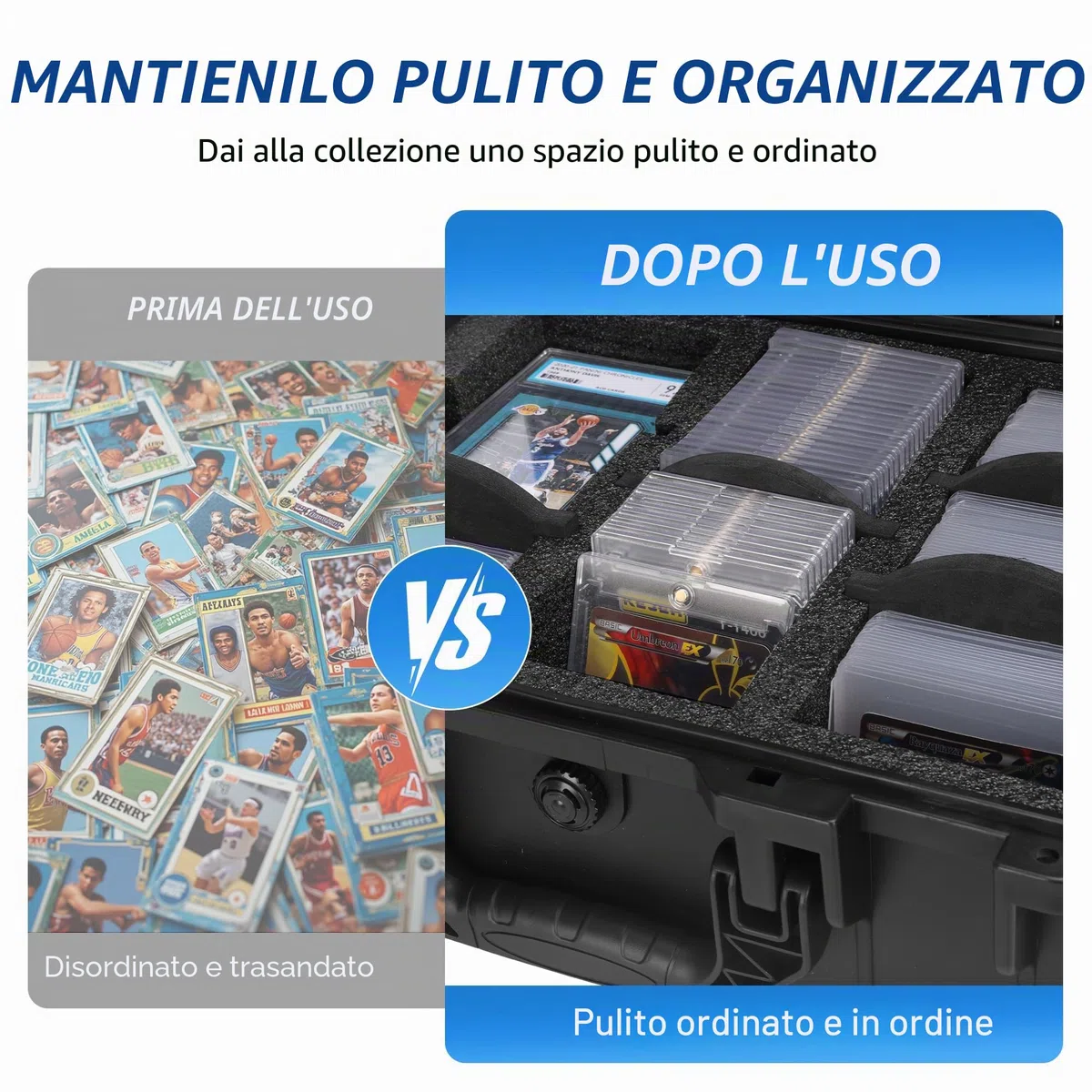 Top Loader Box Scatola Di Conservazione Per 3" X 4" 35PT Top Loaders Con Partizioni Rimovibili Compatibile Con Carte Gradinate E Non Protette