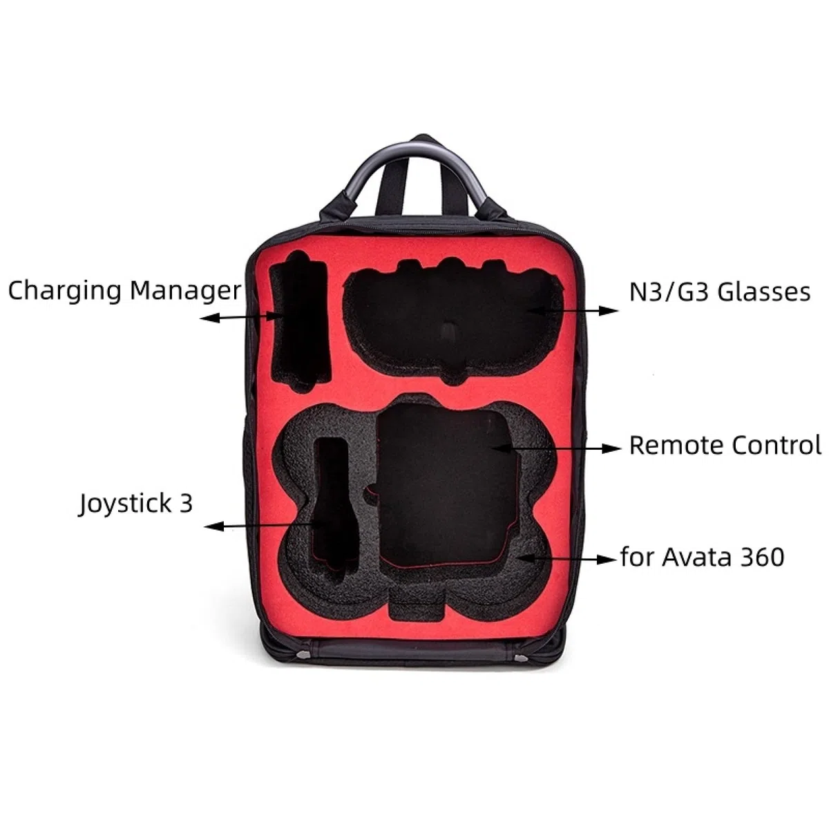 Zaino di grande capacità per DJI Avata 360, borsa portatile da viaggio per drone Avata 360/Motion Fly More Combo, per occhiali N3, custodia resistente a prova di caduta