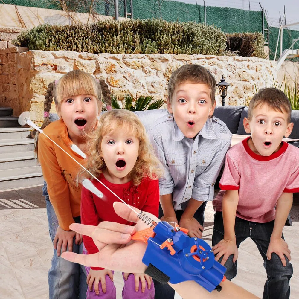 Web Launcher, Lanciacorda Elettrico per Bambini, Gadget Cool da Supereroe con Avvolgimento Automatico, Giocattoli da Ruolo Divertenti per Ragazzi
