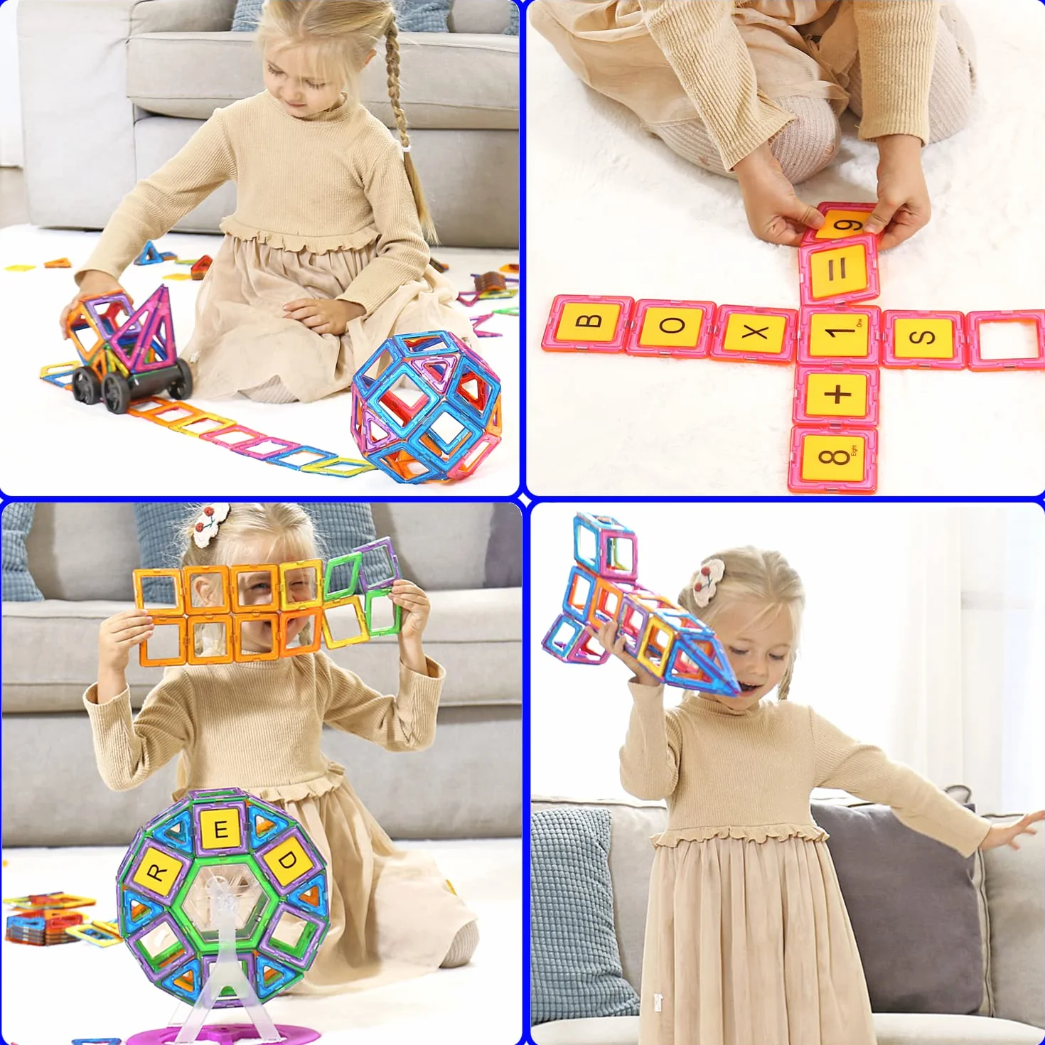 Condis Costruzioni Magnetiche Bambini 120 Pezzi, 3 - 8 anni Giocattoli con Calamite Educativi Regalo Montessori