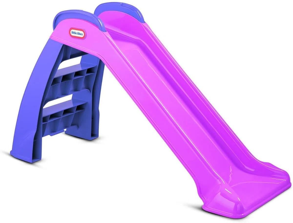 Little Tikes Scivolo - Per interni o esterni, Giocattolo da giardino e attività all'aperto per bambini, resistente, stabile, sicuro, Età dai 18 mesi in su, Rosa e Viola