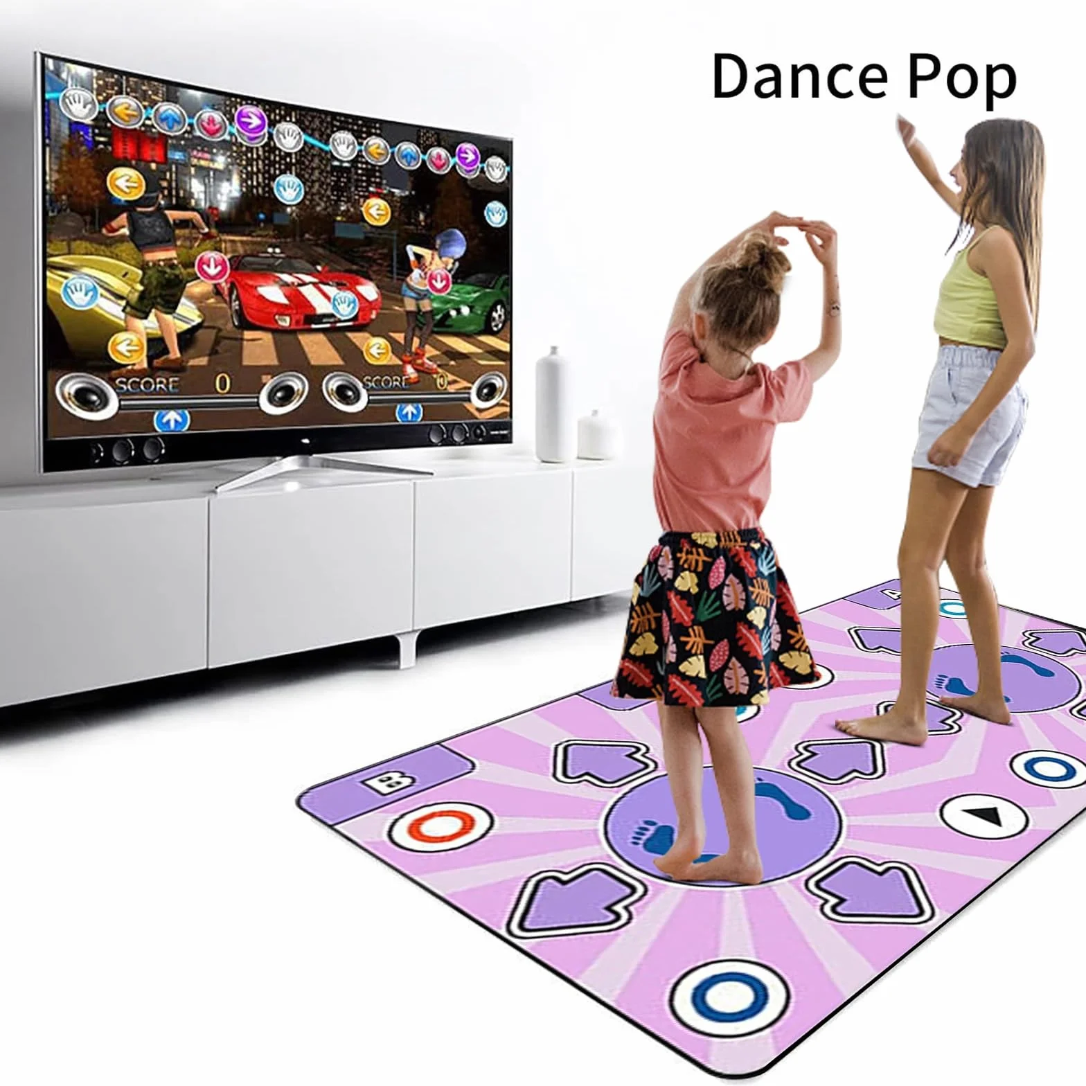 Tappeto da ballo, tappeto da ballo per bambina, tappeto da ballo elettronico con 2 controller di gioco, macchina ricreativa arcade, Arcade1up, Play Hit, tappeto musicale, 100 canzoni e 65 giochi